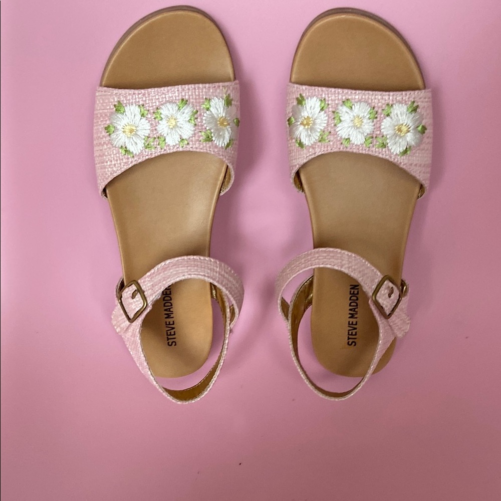 Steve Madden Pink Sandals with Floral Design